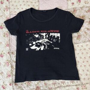 Women's Black Graphic Tee - Radio Silence Design